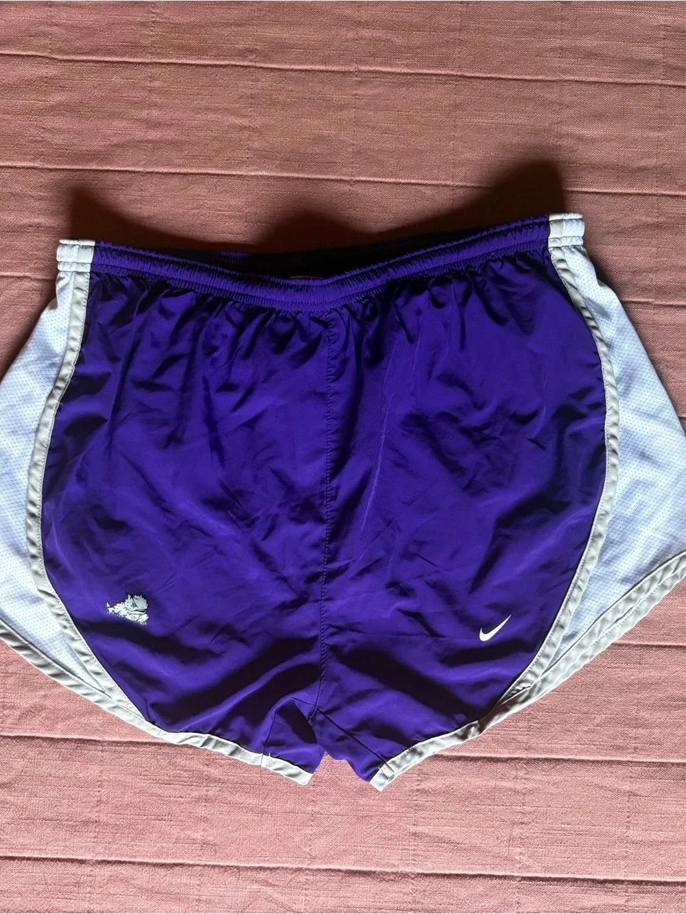 TCU Nike Shorts- Size Small- Nike Fit Dry Athletic Shorts- Purple White Silver